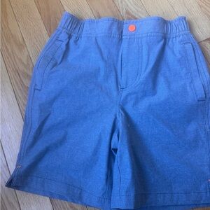 Mini Boden Blue Kids Shorts with Orange Accents